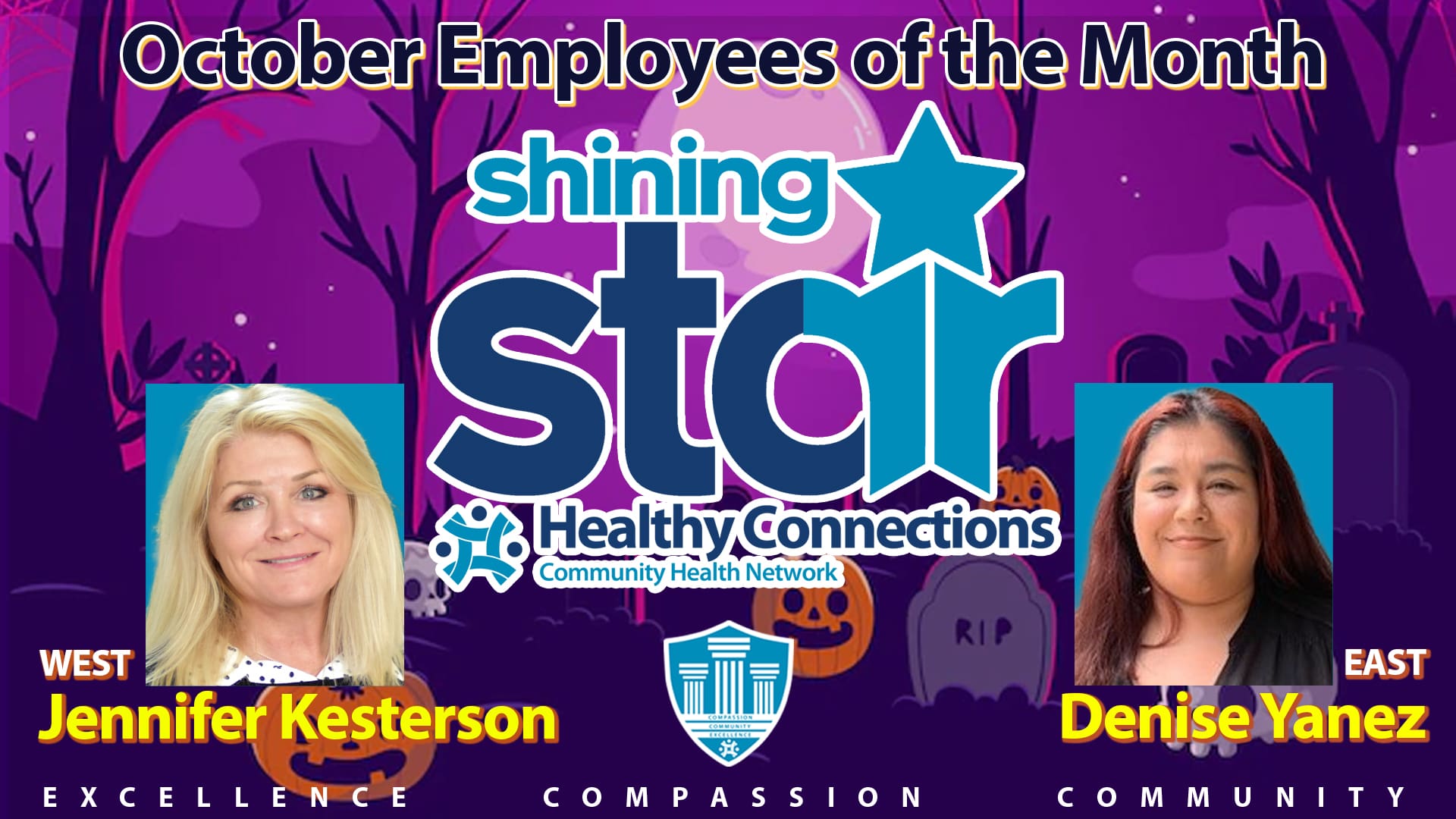 The Healthy Connections October Employees of the Month Jennifer Kesterson and Denise Yanez.