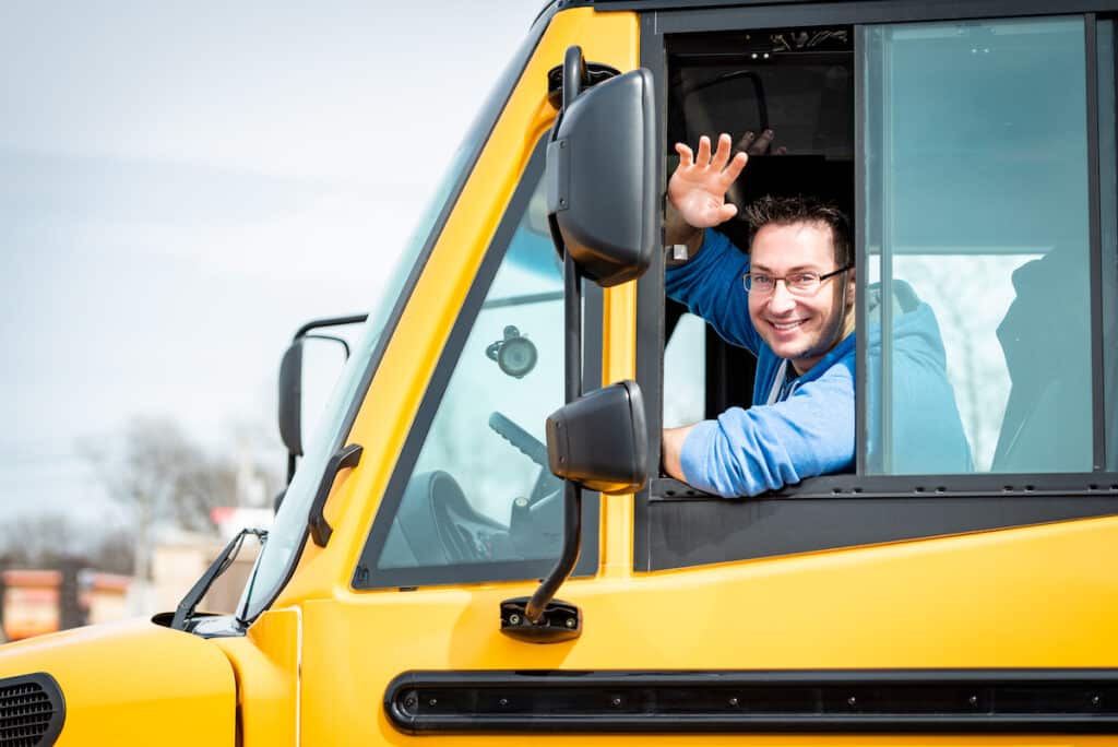 A bus driver cleared for work after taking his DOT physical.