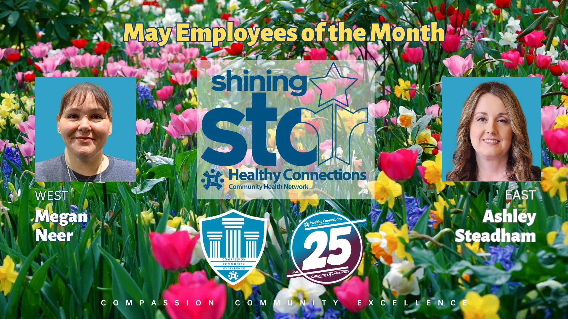 The Healthy Connections May 2023 Employees of the Month, Megan Neer of Mena and Ashley Steadham of Malvern Pinnacle.