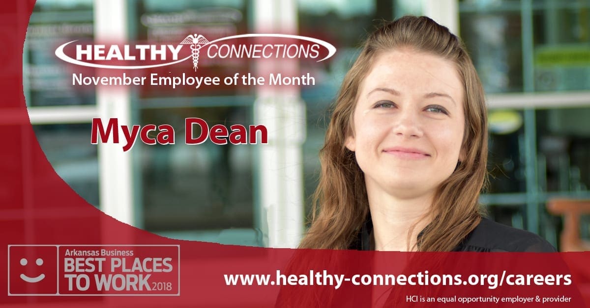 Healthy Connections November employee of the month, Myca Dean.
