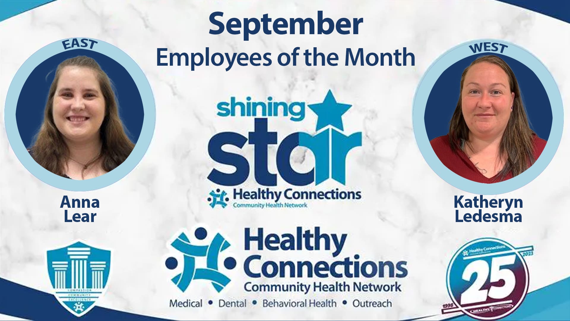 The shining stars of September: Katheryn Ledesma and Anna Lear.