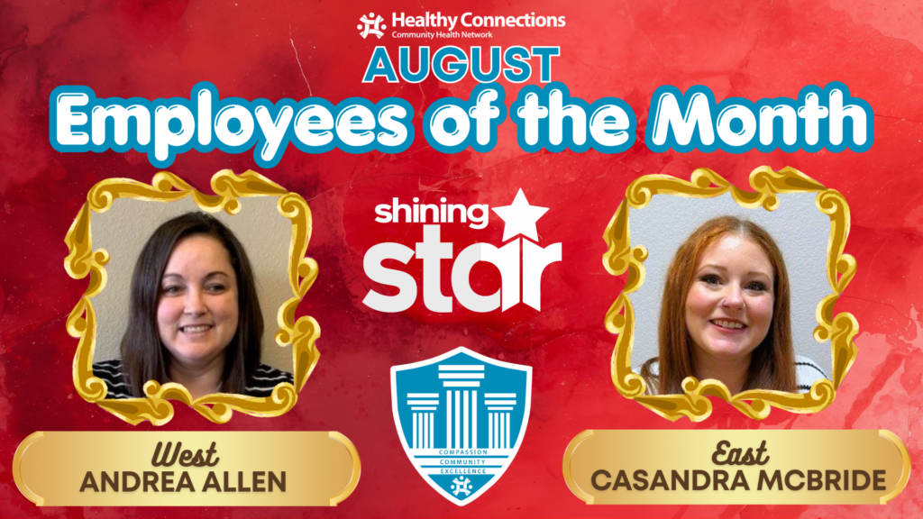 Healthy Connections August 2026 Employees of the Month Casandra McBride and Andrea Allen